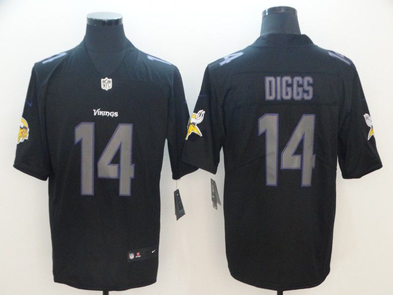 Men Minnesota Vikings #14 Diggs Nike Fashion Impact Black Color Rush Limited NFL Jersey